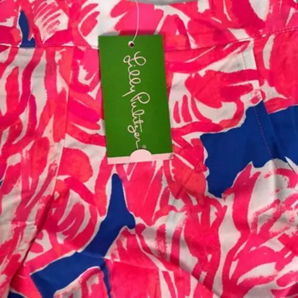 Lilly Pulitzer Womens Cocoa Shorts Tiki Pink Beach Bliss Pocket Fringe XS New - Picture 8 of 10